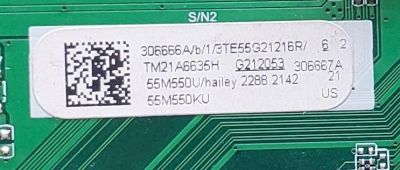KIT DE TARJETAS PARA TV TOSHIBA 4K·UHD·HDR / MAIN 306666 / TD.MT9020.703 / 306667  / FUENTE  309070 / RSAG7.820.10689/ROH / T-CON 308271 / RSAG7.820.12014/ROH / 313063  / PANEL HD550Y3U72-TAL5KT\S0\GM\ROH / DISPLAY HV550QUB-E1D / MODELO 55M550KU 55M55U - Imagen 4